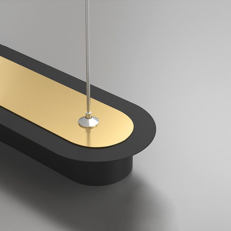 Modern Minimalist LED Island Light Acrylic Linear Hanging Lamp for Dining Room