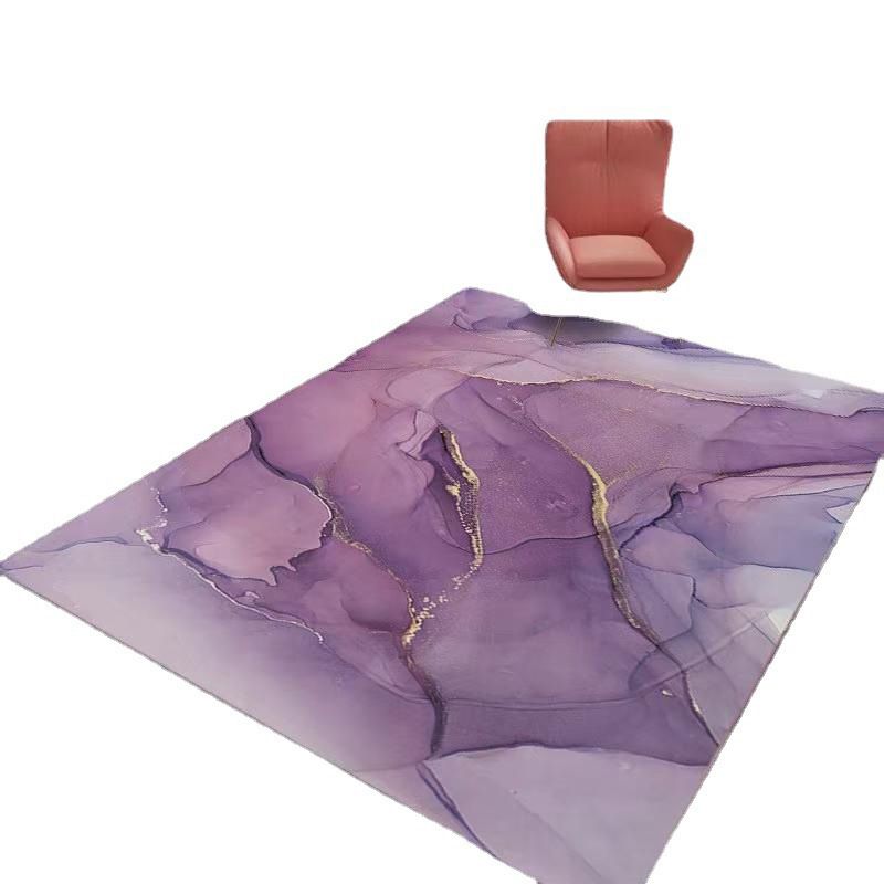 Purple Modern Carpet Polyester Graphic Carpet Washable Carpet for Living Room
