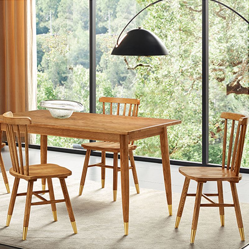 Slat Back Side Chair Wood Scandinavian Dining Kitchen Room Chair