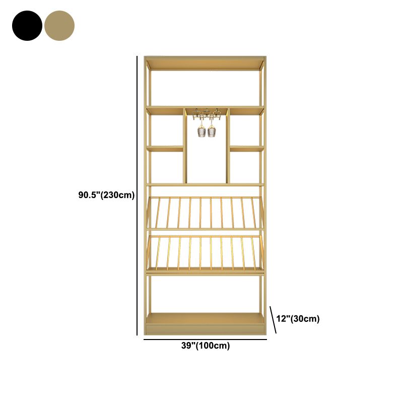 Luxe Metal Wine Rack Kit Freestanding Wine Holder Rack with Shelf