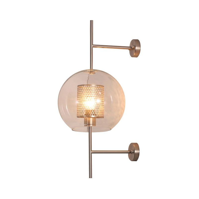 Global Clear Glass Sconce Light Vintage 1 Light 8"/9.5" Wide Silver/Gold Wall Mount Light Fixture