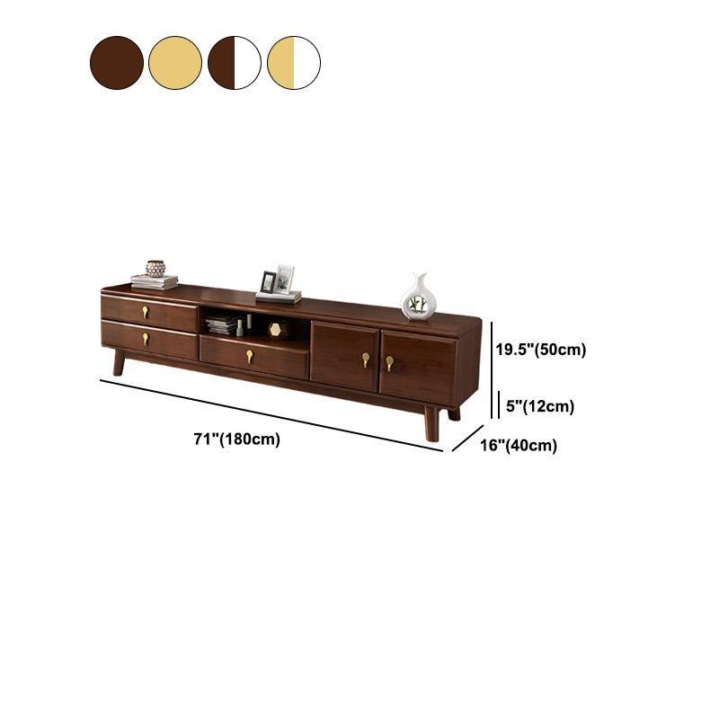 19.69"H TV Stand Contemporary Style Solid Wood TV Console with 3 Drawers