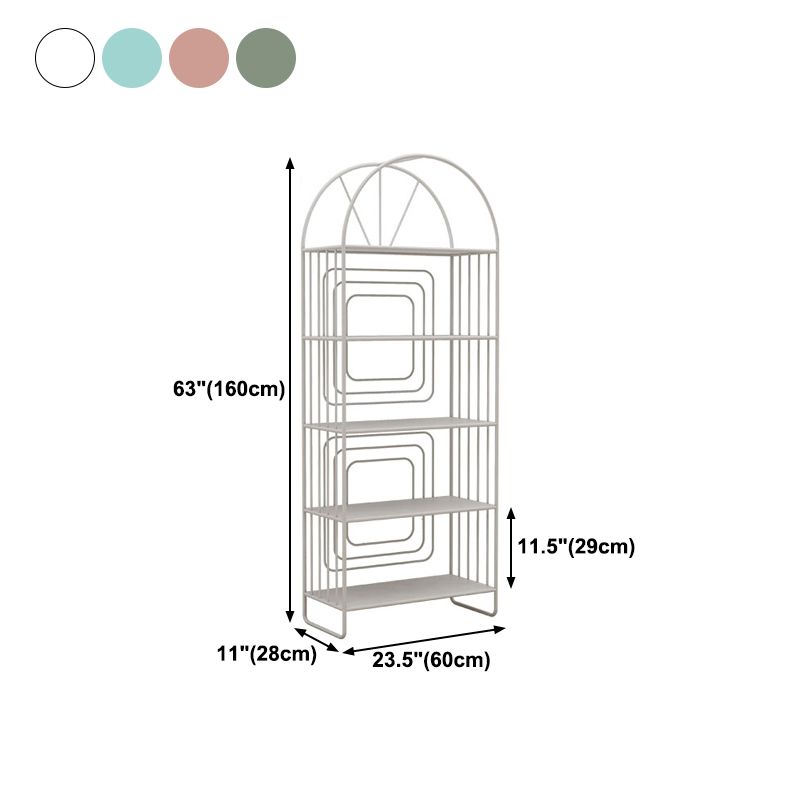 Scandinavian Style Metal Bookshelf Open Back Bookcase for Office