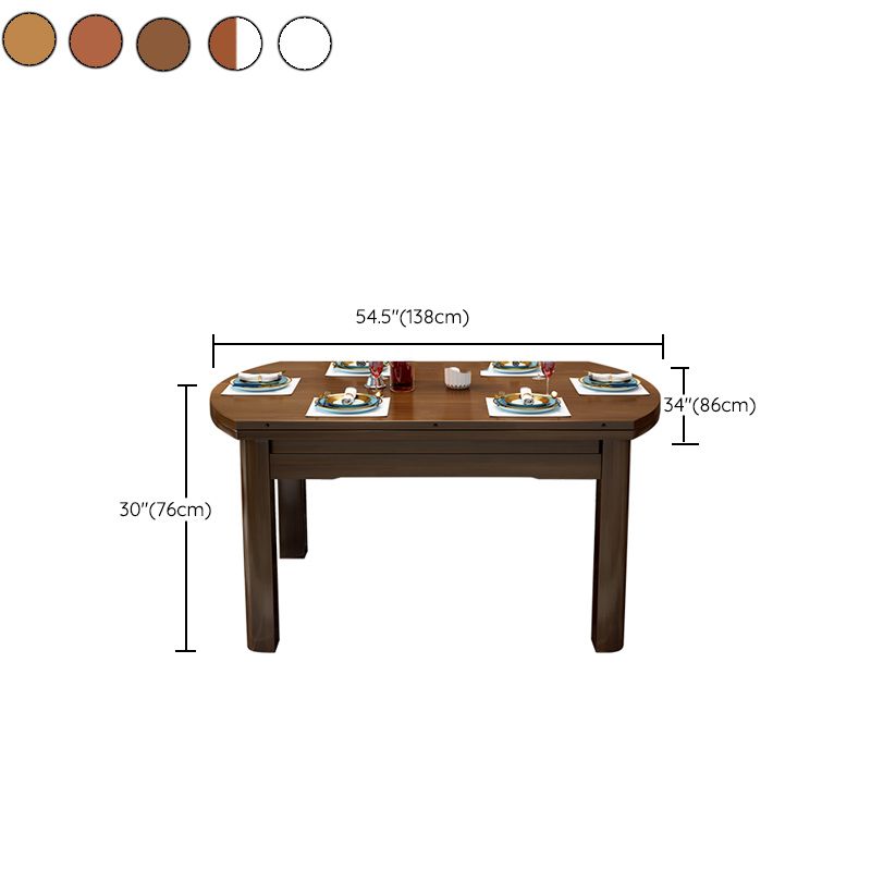Extendable Dining Table Wood Dining Table for Kitchen Dining Room