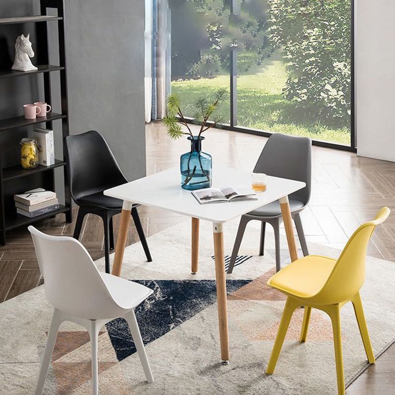 Nordic Style Armless Chair Plastic Upholstered Side Chair (Set of 2/4)