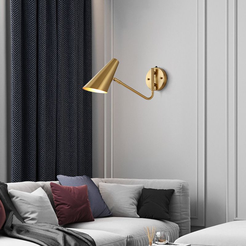 Modern 1-Light Wall Sconce Wrought Iron Geometric Wall Light for Bedroom