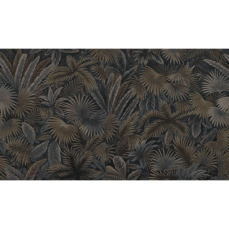 Black and Blue Leaves Mural Wallpaper Stain-Resistant Wall Art for Living Room Decor