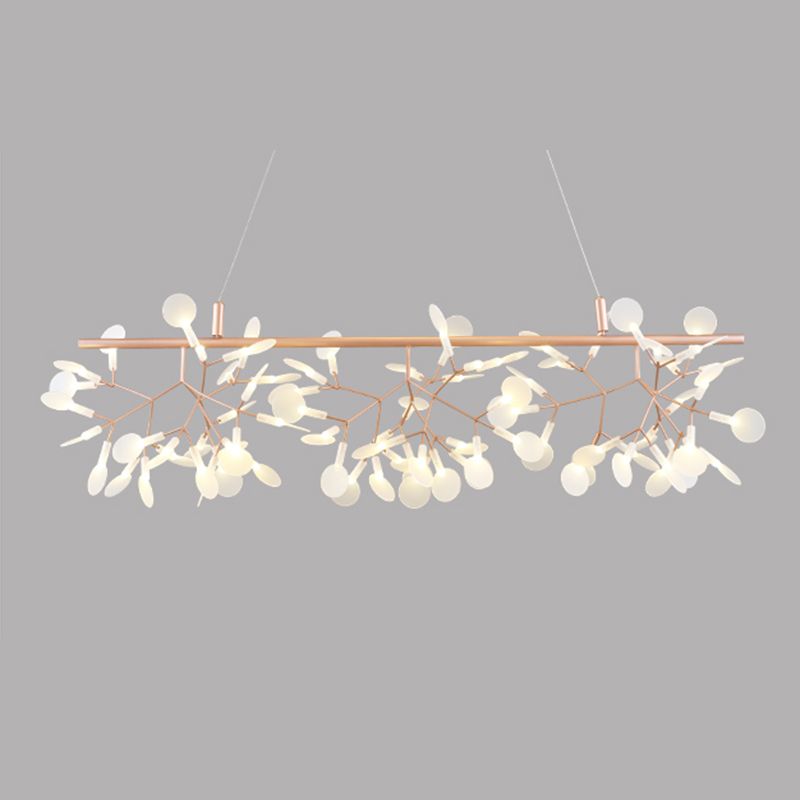 Rose Gold Sputnik Pendant Light in Modern Creative Style Stainless-Steel Firefly Ceiling Light with Acrylic Shade