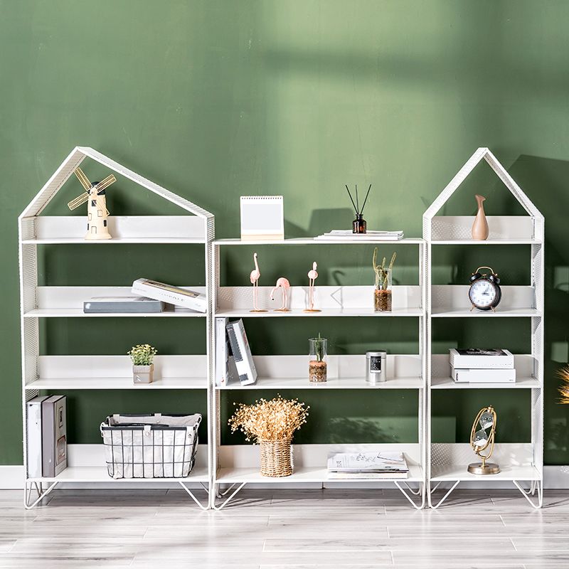 Metal Standard Bookcase Open Back Glam Bookshelf with Shelves