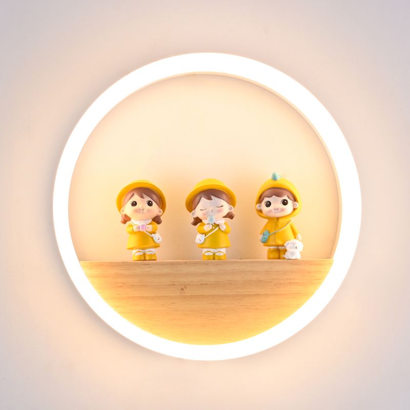 Wood Wall Sconce Contemporary Style Wall Lamp Sconces Metal for Bedroom