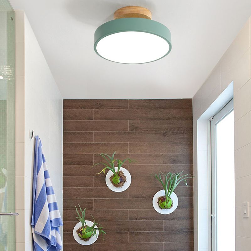 Macaron Style Ceiling Light LED Ceiling Mount Light with Acrylic Shade for Bedroom