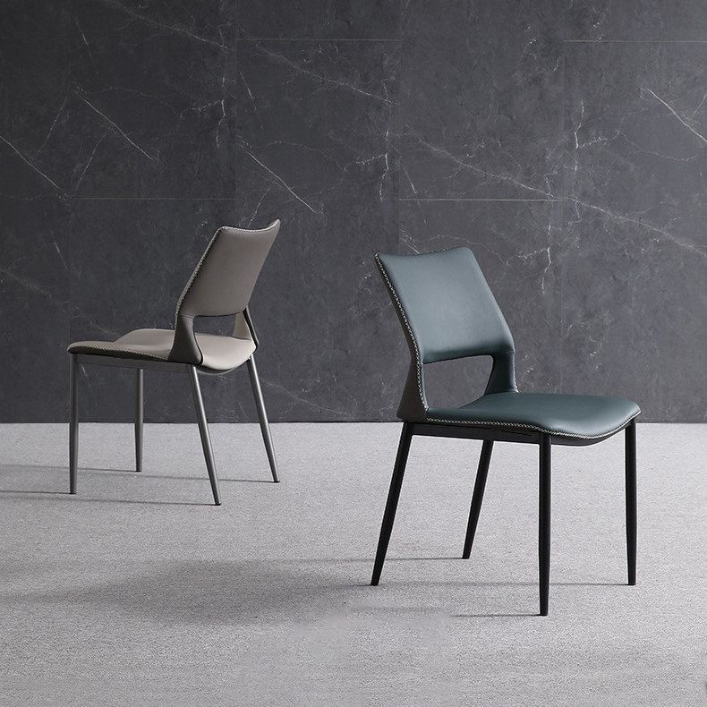 Contemporary Dining Chairs Armless Chair with Metal Legs for Home