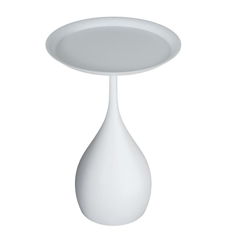 Contemporary End Table Metal Pedestal Round Living Room Side Table