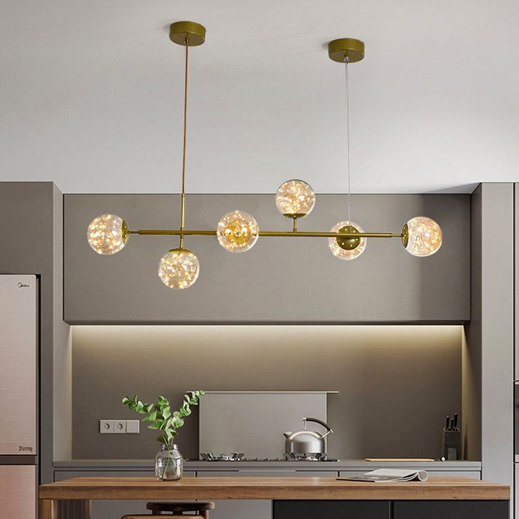 Glass Ball Island Lighting Fixture Contemporary Pendant Lighting Fixture