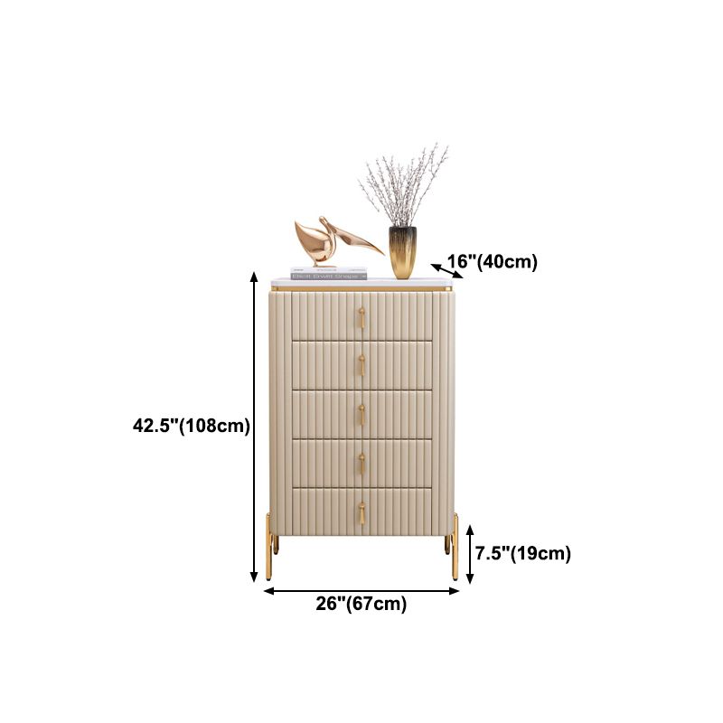 White Sideboard Modern Stone Buffet with Drawer for Dining Room
