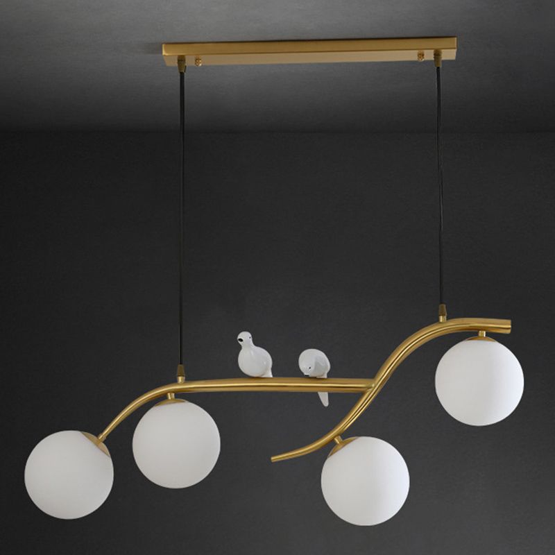 Modern Style Ball Shape Island Pendants 4-Lights Pendant Lights for Living Room