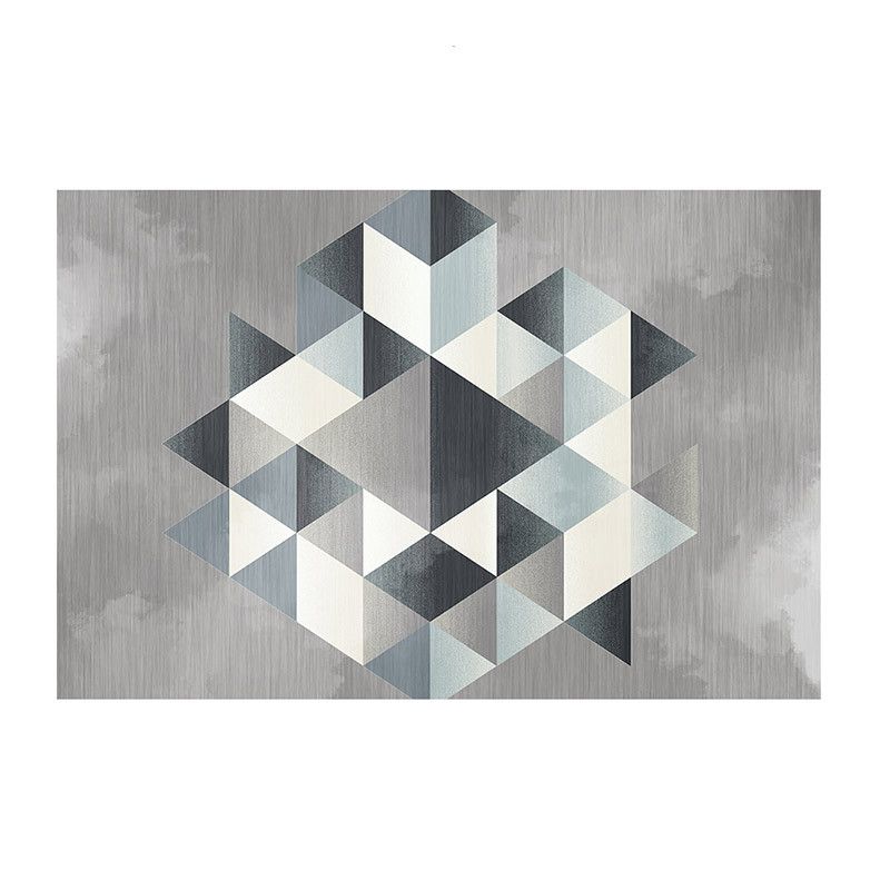 Multi Colored Bedroom Rug Novelty Geo Printed Indoor Rug Polypropylene Anti-Slip Pet Friendly Area Carpet