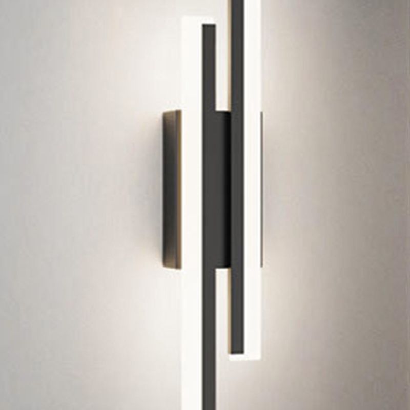 Linear Wall Lighting Fixtures Modern Style Metal 2 Lights Wall Lighting