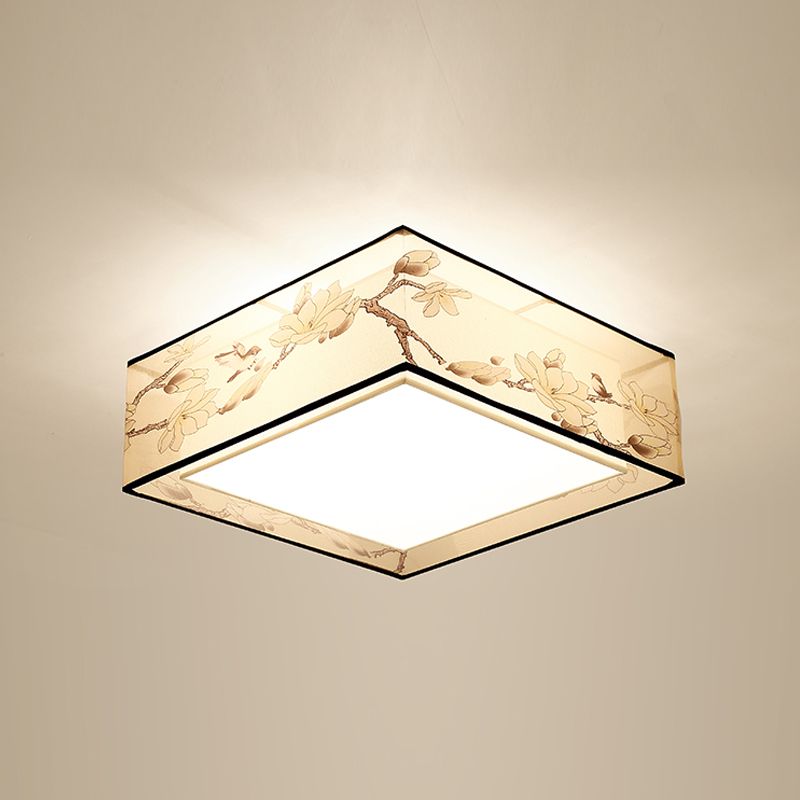 Tissu géométrique rinçage plafonnier le salon traditionnel salon à chasse d'eau à la lampe à beige