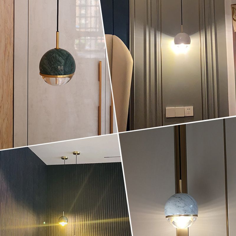 Modern Style Hanging Ceiling Light Global Suspension Pendant Light with Stone Shade