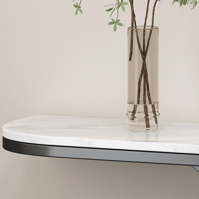 12 Inch Wide Glam Accent Table Half Moon Metal Console Table