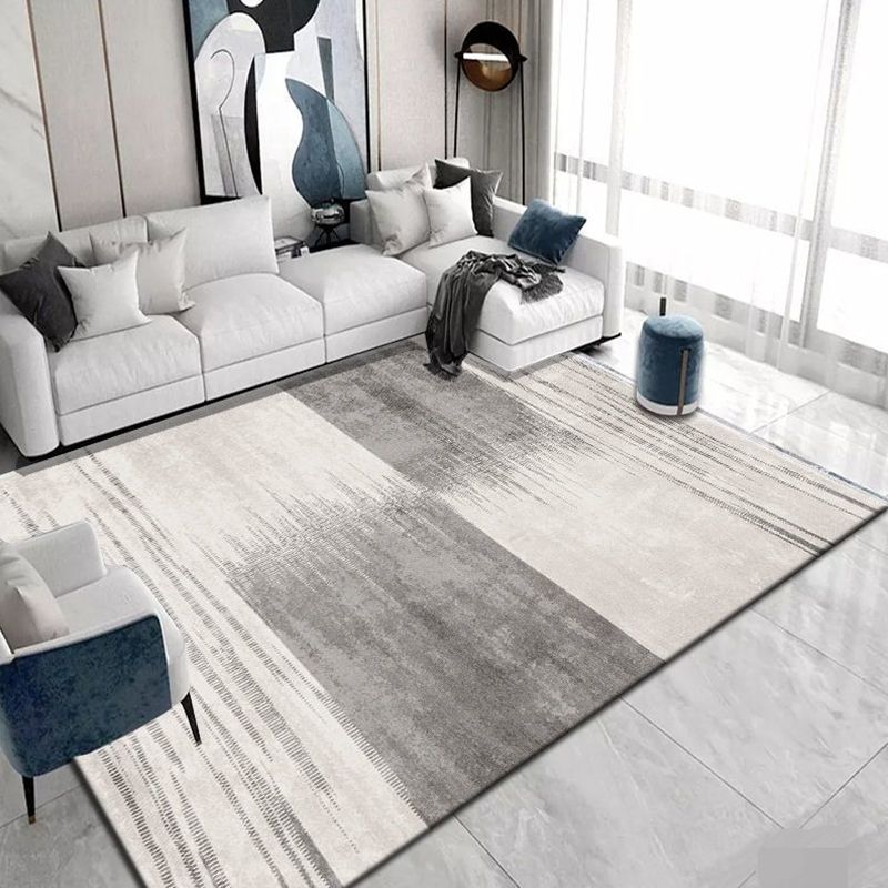 Abstract Blue Graphic Rug Polyester Modern Indoor Rug Non-Slip Backing Area Rug for Drawing Room