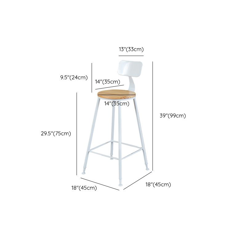Contemporary Wood Seat Bar Stool Metal Bar Stool for Home Use