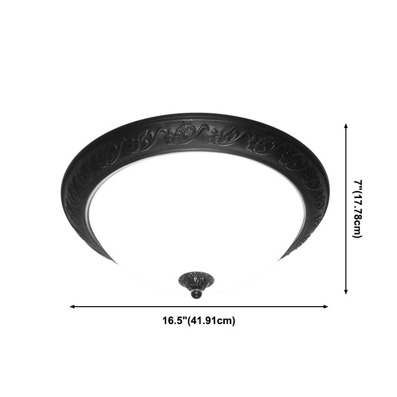 Plafonniers traditionnels à montage encastré, plafonnier simple avec abat-jour en verre
