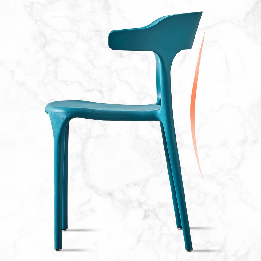 Ensemble de chaise de salle à manger en plastique à dossier ouvert empilable de chaise latérale moderne à la maison