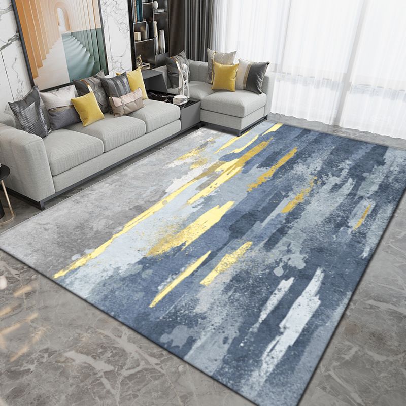 Light Grey Modern Rug Polyester Graphic Indoor Rug Washable Rug for Sitting Room