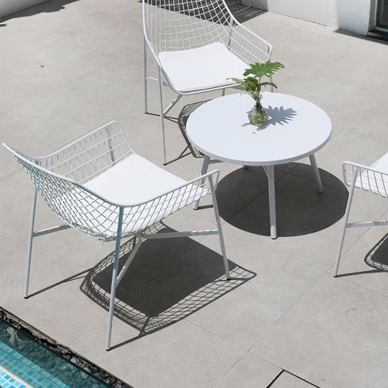 Industrial Rust Resistant Armed Chairs No Natural Variation Metal Dining Armchair