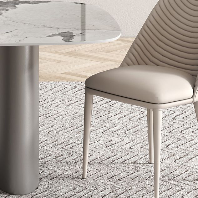 Metal Modern Rectangle Indoor Table Sintered Stone Dining Table for Kitchen and Dining Room