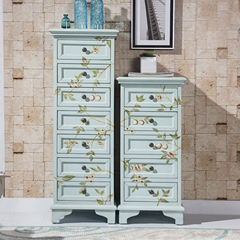 Traditional Vertical Bedroom Chest Solid Pine Storage Chest with Drawers