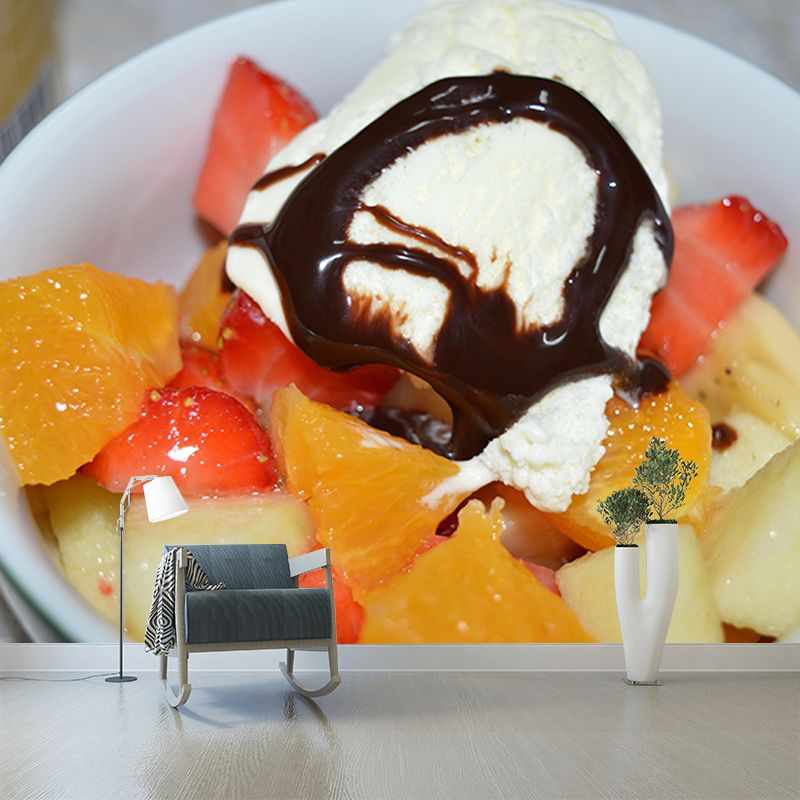 Mural Ice Cream Environment Friendly Decorative Wallpaper for Dessert Shop