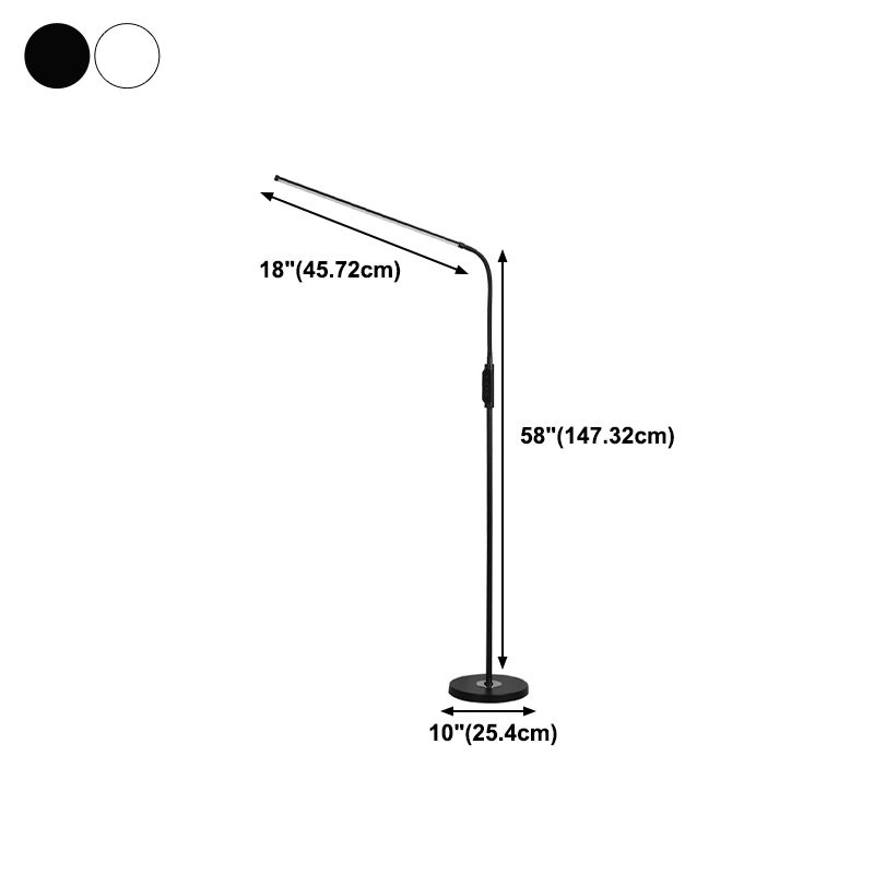 Lampadaire en forme linéaire de style contemporain de style métal.