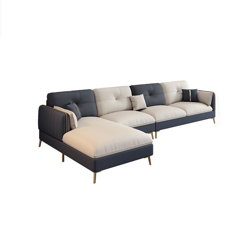 Beige Contemporary Faux Leather Sofa with Recessed Arm 30.7"