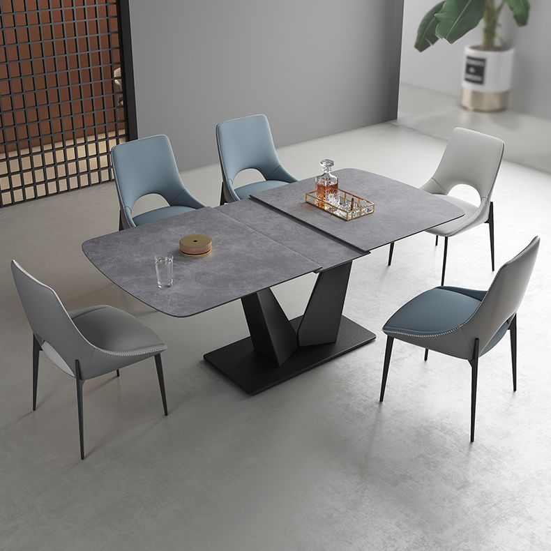 Modern Rectangle Sintered Stone Table Set 1/3/4/6 Pieces Dining Set