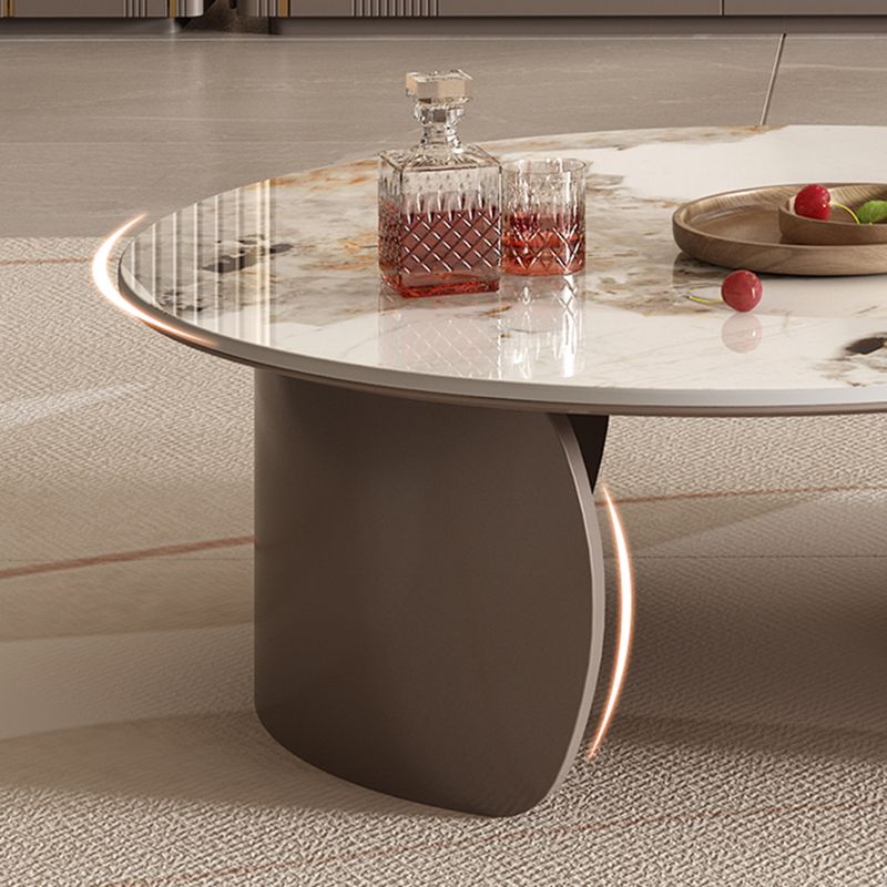Round Coffee Table Slate Glam Nesting Coffee Table Set with Drawer