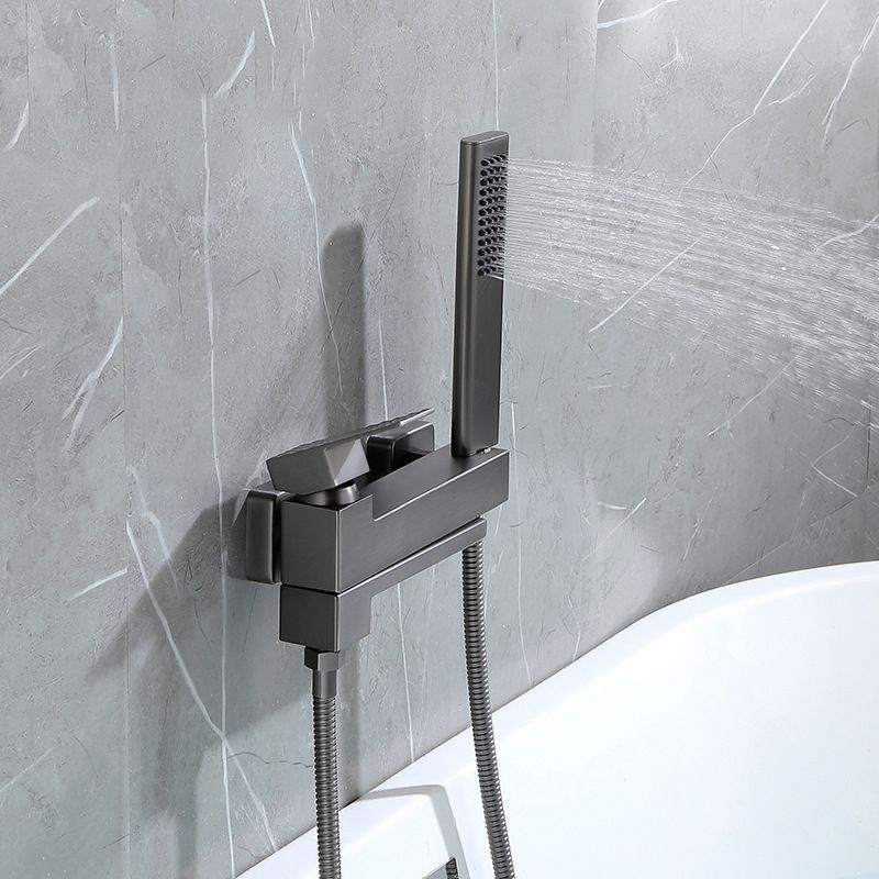 Contemporary Wall Mounted Metal Tub Filler Low Arc Lever Tub Faucet Trim