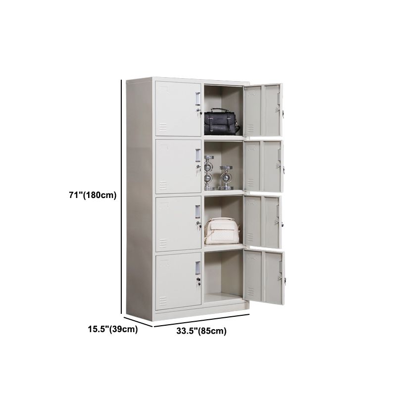 Modern & Contemporary Hinged Door Cabinet Gray Metal Storage Cabinet