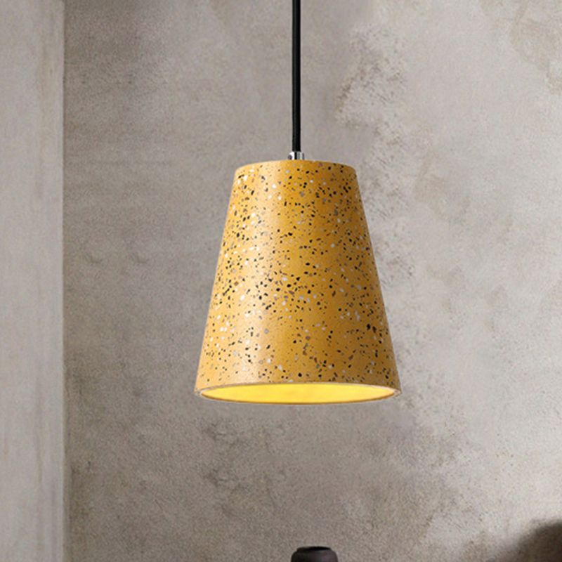 Concrete Cone Pendant Lighting Simplicity 1 Light Black/White/Brown Hanging Light