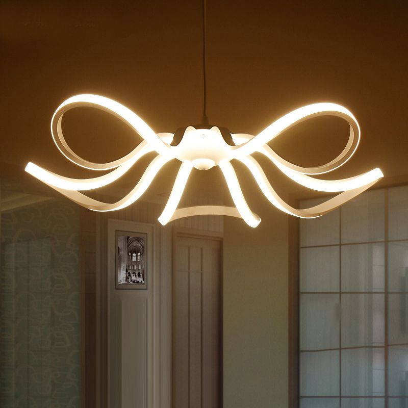 Modern Style Petal LED Ceiling Lighting Acrylic Restaurant Chandelier Light Fixture