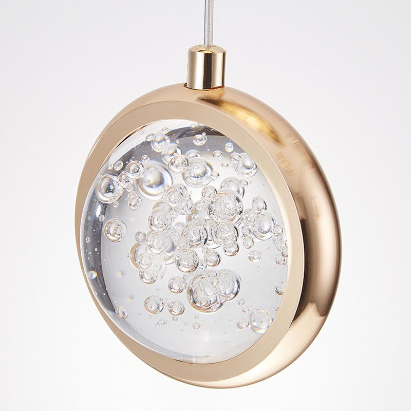 15 Head Modern Nordic Style Pendant Clear Crystal Hanging Ceiling Light for Spiral Stair