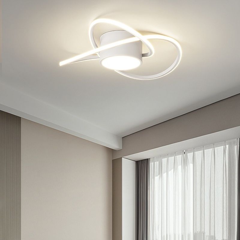 White Flush Mount Lighting Modernism Metal Ceiling Light for Home