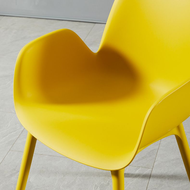 Modern Plastic Arm Chair Parsons Chair in Matte Finish for Kitchen