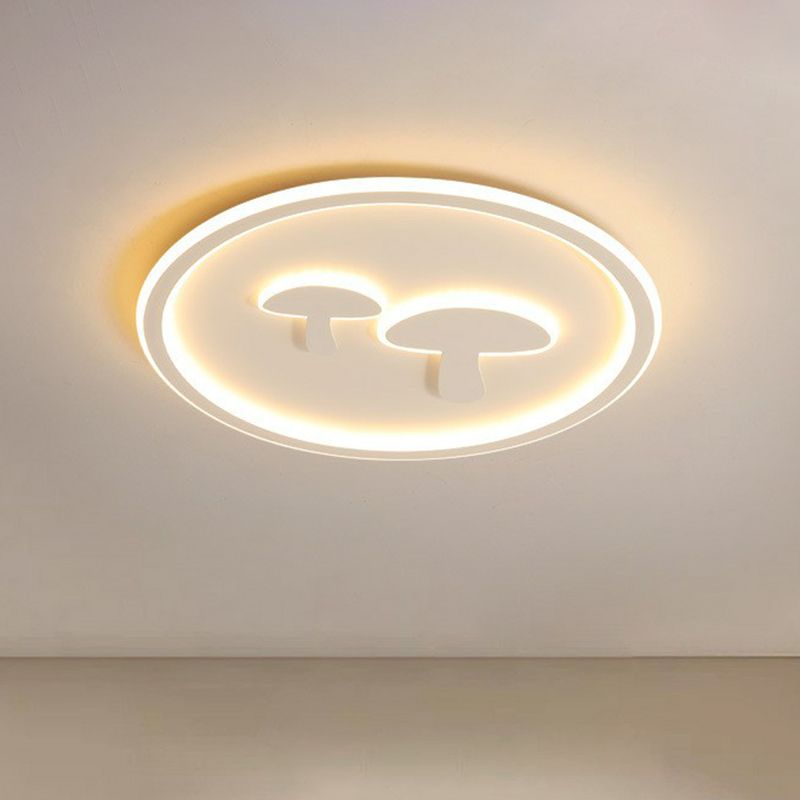 Acrylique Mushroom and Circle Shaped Flush Ceiling Light Cartoon DEL Flush Mount Lighting Fixture for Kids Bedroom