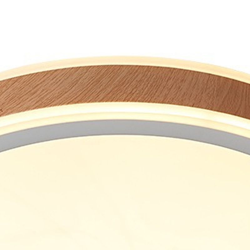 Modern LED Ceiling Mount Light Wooden Ceiling Light with Acrylic Shade for Bedroom