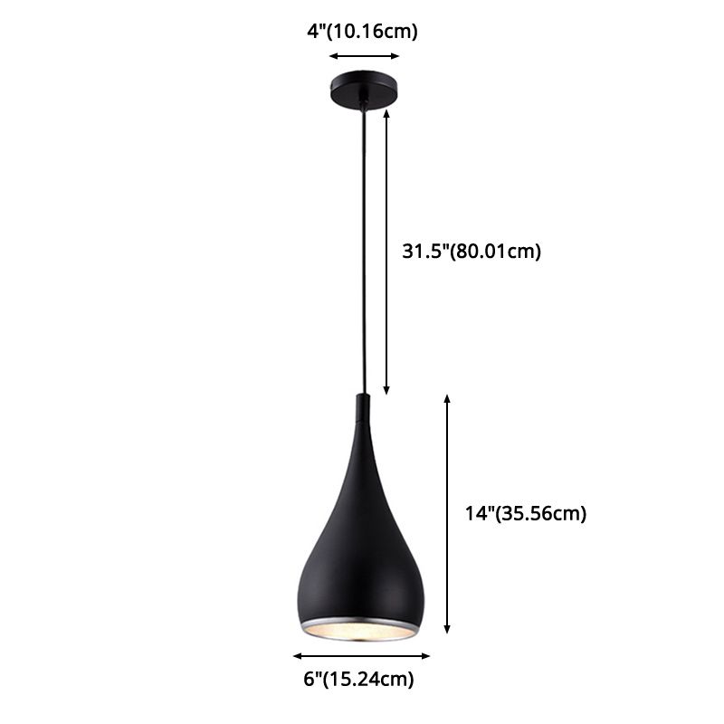 Minimalist Teardrop Pendant Ceiling Light Metal Dinning Room Hanging Ceiling Light