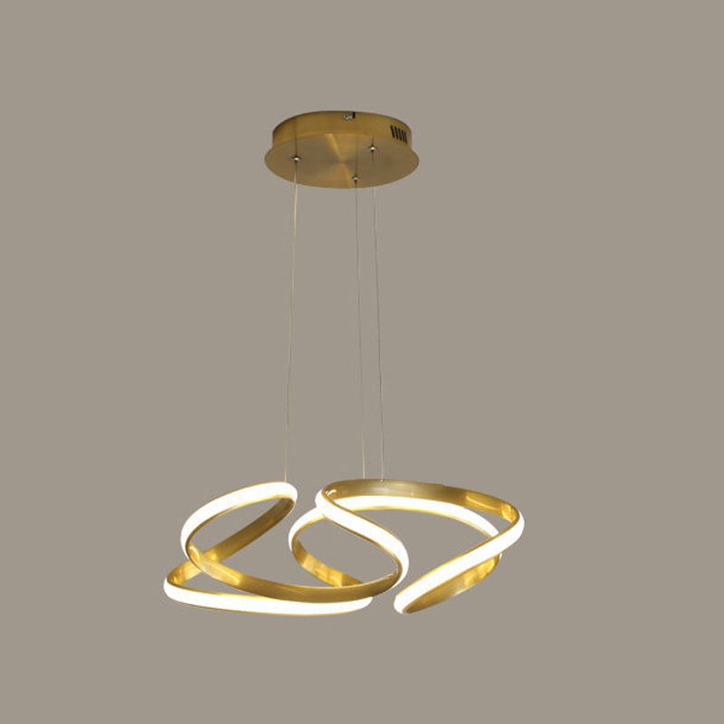 Verdrehung der Streifenform Hängnisbeleuchtung Moderne LED -Metallhängelampe