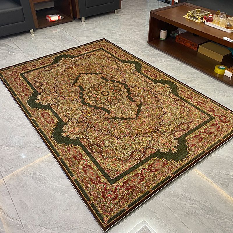 Bruin woonkamer vloerkleed traditioneel polyester gebied tapijt anti-slip gemakkelijke tapijt kleed